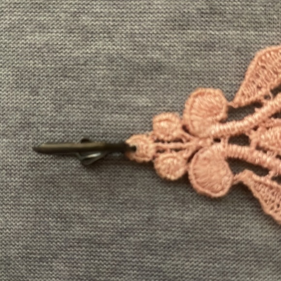 Never worn, detailed knit work earrings, beautiful soft pink and lightweight. - Picture 7 of 8